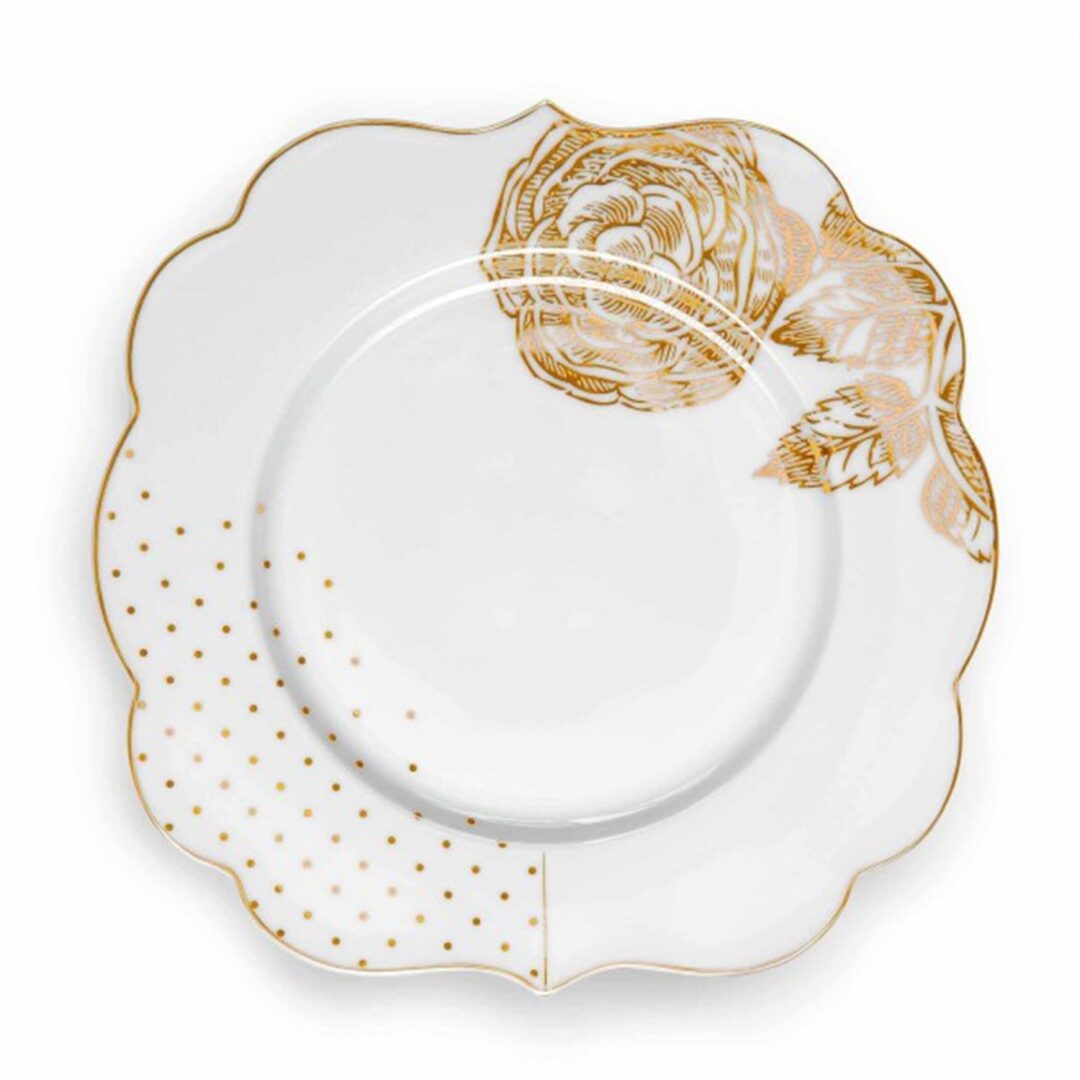 Πιάτο γλυκού Royal White πορσελάνινο λευκό/χρυσό/μπλε Δ-17cm Pip Studio 51001135
