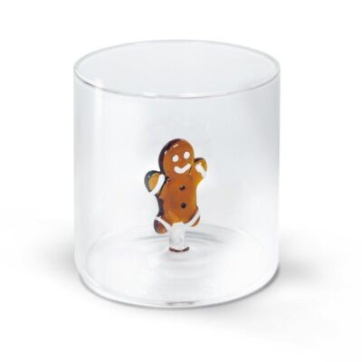 Ποτήρι με χριστουγεννιάτικη φιγούρα gingerbread murano γυάλινο διάφανο 250ml Wd Lifestyle WD566NAT-3