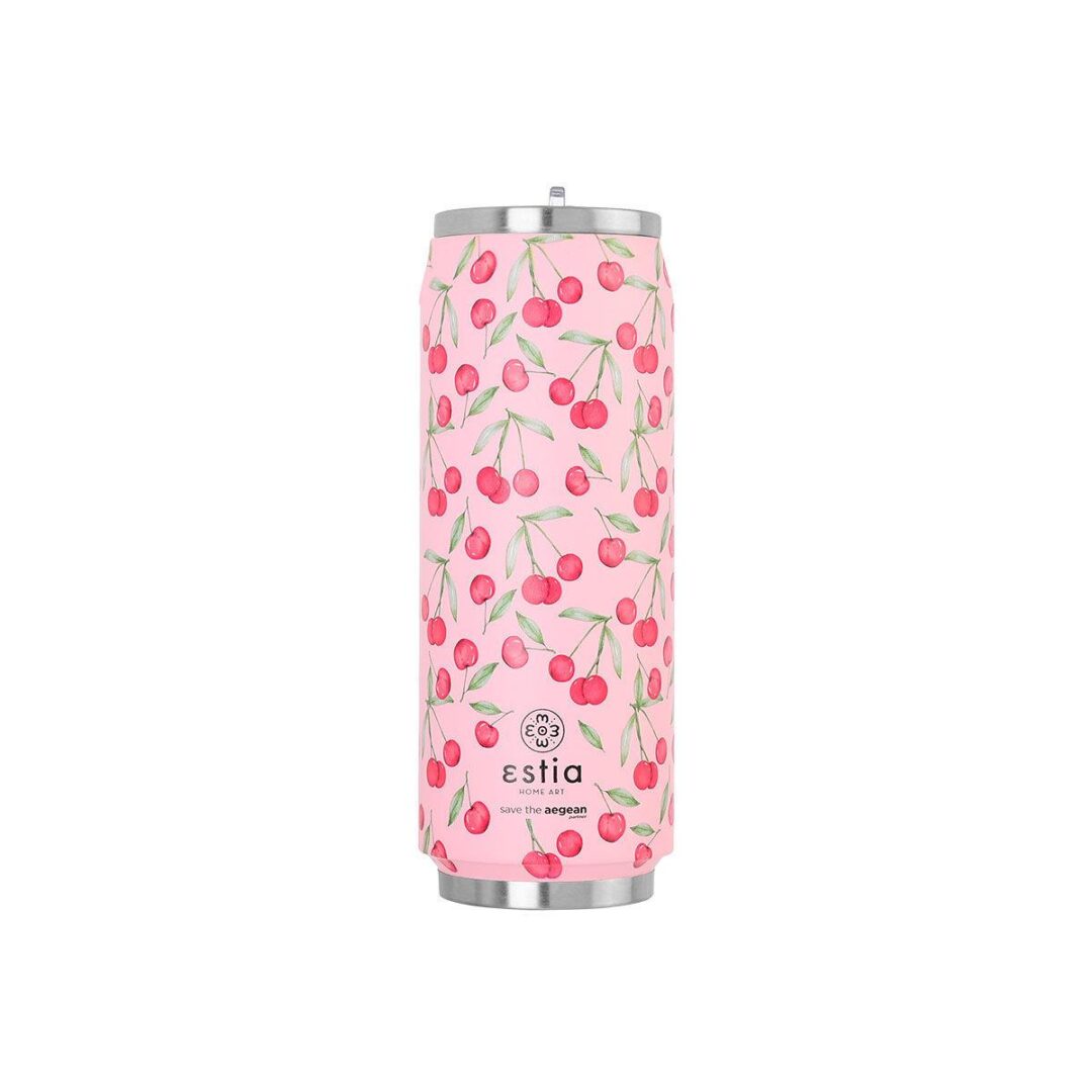 Θερμός/Travel cup Save the Aegean με βουρτσάκι καθαρισμού 500ml Cherry Rose Estia 01-16791